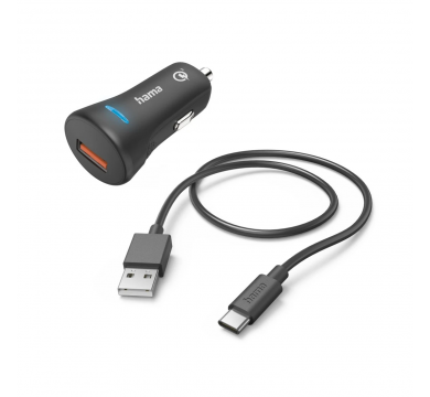 Hama Car Fast Charger with USB-C Charging Cable