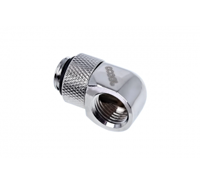 Alphacool Eiszapfen L-connector rotatable G1/4 outer thread to G1/4 inner thread - chrome