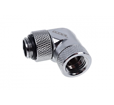 Alphacool Eiszapfen angled adaptor 90° rotatable G1/4 outer thread to G1/4 inner thread - chrome