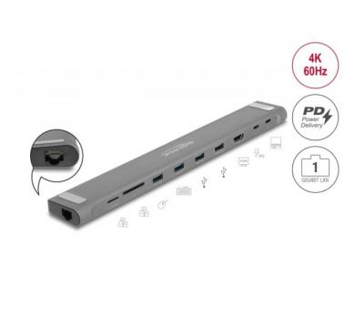 Delock USB Type-C Slim Docking Station 4K - HDMI / USB 3.2 Gen 1 / LAN / SD / PD 3.0