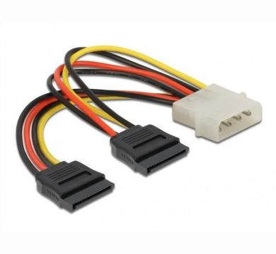 DeLock Power Molex 4 Pin to 2x SATA 15 Pin