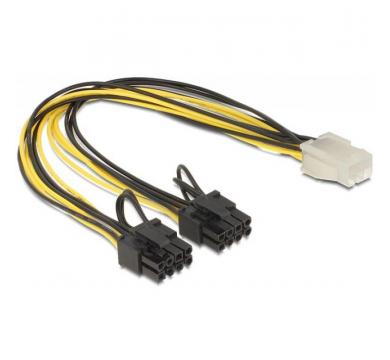 DeLock PCI Express power cable 6pin female to 2x8pin male