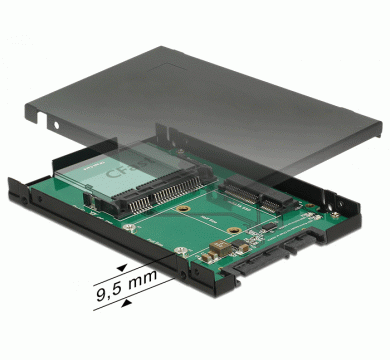 Delock 2.5″ Converter SATA 22 pin > 1 x mSATA / 1 x CFast