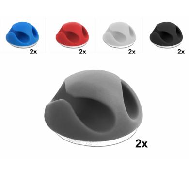 Delock Cable Holder Mini Set with 2 feed-throughs