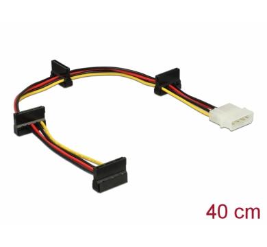 Delock Cable Power Molex 4 pin plug > 4 x SATA 15 pin receptacle