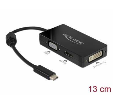 Delock Adapter USB Type-C male > VGA / HDMI / DVI female