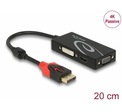 Delock Adapter DisplayPort 1.2 male to VGA / HDMI / DVI female