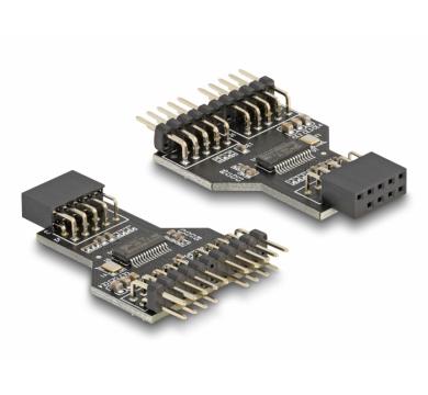 Delock USB 2.0 Hub 9 pin Pin Header female to 2 x 9 pin Pin Header male