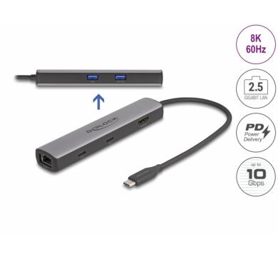 Delock USB 40 Gbps USB Type-C Docking Station 8K - HDMI/USB 10 Gbps/2.5 Gigabit LAN/PD 3.0 100 W