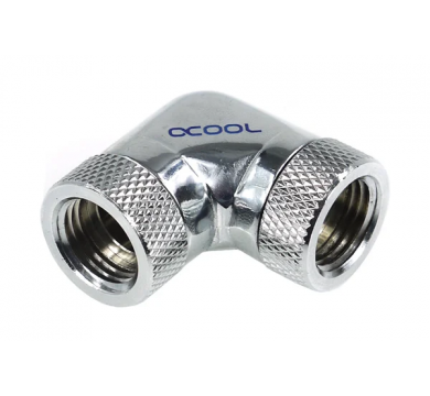 Alphacool HF L-connector 90° - G1/4 revolvable - 2x inner thread - Chrome