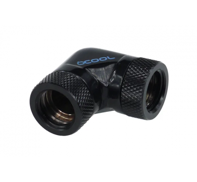 Alphacool HF L-connector 90° - G1/4 revolvable - 2x inner thread - Deep Black