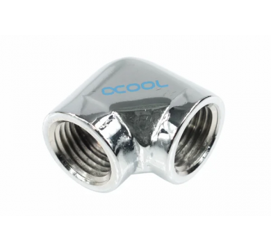 Alphacool HF L-connector G1/4 inner thread to G1/4 inner thread - chrome