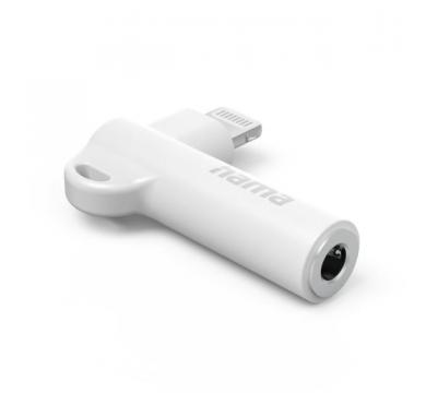 Hama Aux adapter Lightning – 3.5 mm jack socket 90° angle