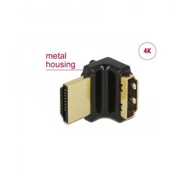 Delock Adapter High Speed HDMI with Ethernet – HDMI-A female > HDMI-A male 4K 90°