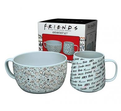 Abystyle FRIENDS Breakfast Set Mug + Bowl Doodle