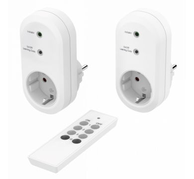 Hama set of 2 radio-controlled sockets with remote control