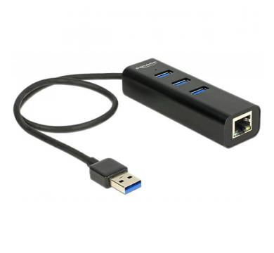 Delock USB 3.0 Hub 3 Port + 1 Port Gigabit LAN