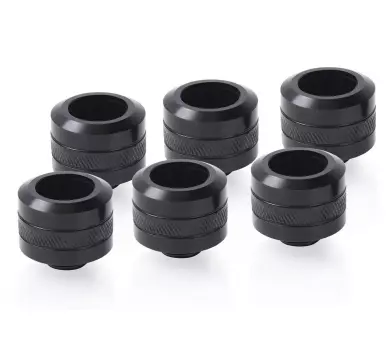 Alphacool Eiszapfen PRO 16mm HardTube Fitting G1/4 - Deep Black Sixpack