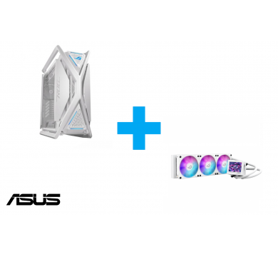 ASUS ROG HYPERION WHITE + ASUS ROG RYUJIN III 360 ARGB EXTREME White Edition 3.5" LCD Display