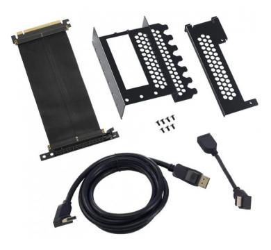 CableMod Vertical PCI-e Bracket - HDMI + DisplayPort - BLACK