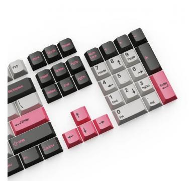 Keychron Cherry Profile Double - Shot PBT Full Set 219 Keycaps - Dolch Pink