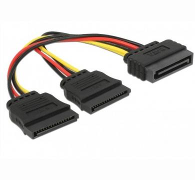 DeLock Power SATA 15 pin to 2 x SATA HDD