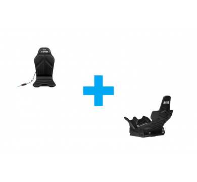Next Level Racing Elite Formula Sim Racing Seat + Next Level Racing NLR HF8 - Haptic Feedback Gaming Pad