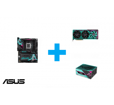 ASUS ROG ASTRAL RTX 5080 OC 16GB  Hatsune Miku + ASUS ROG STRIX X870E-H GAMING Hatsune Miku + ASUS ROG Thor 1200W Platinum III Hatsune Miku