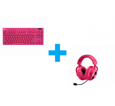 Logitech G Pro X TKL Lightspeed Tactile Switch Magenta + Logitech PRO X 2 Magenta