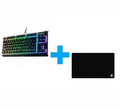 SteelSeries Apex 3 TKL (Quiet Switch) + SteelSeries QcK Heavy XXL