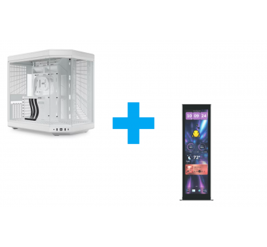 HYTE Y70 Snow White + HYTE Y70 Touch Infinite Display Upgrade