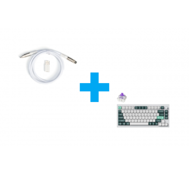 Keychron Q1 HE QMK 75% Shell White + Keychron Double-Sleeved Geek USB-C