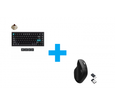 Keychron Q1 Ultra 8K Black - Silk POM Switch Brown + Keychron M6S-A1 1000Hz