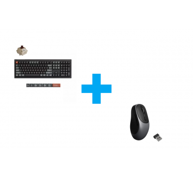 Keychron V6 Ultra 8K - Silk POM Switch Brown + Keychron BM24 1000Hz Polling Rate - Metal Gray