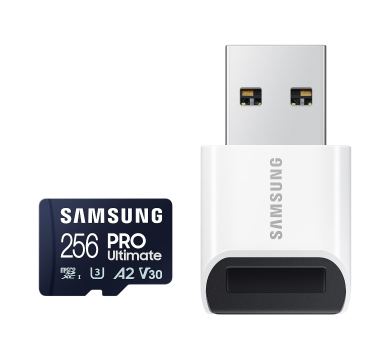 Samsung PRO Ultimate microSD card with reader 256GB