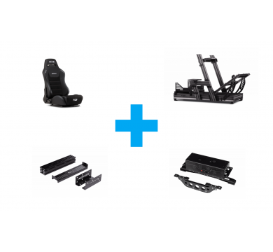 Next Level Racing F-GT Elite - Wheel Plate Edition + ERS3 Elite Reclining Seat Leather & Suede + Motion Plus Platform+ Elite Motion Adaptor Upgrade Kit