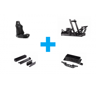 Next Level Racing F-GT Elite - Wheel Plate Edition + ERS3 Elite Reclining Seat Fabric & SIMAERO Mesh Edition + Motion Plus Platform+ Elite Motion Adaptor Upgrade Kit