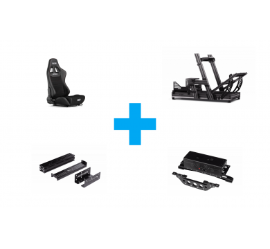 Next Level Racing F-GT Elite - Wheel Plate Edition + ERS5 Elite Reclining Seat + Motion Plus Platform+ Elite Motion Adaptor Upgrade Kit