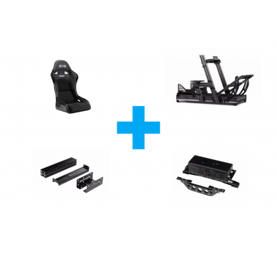 Next Level Racing F-GT Elite - Wheel Plate Edition + ES2 SIM Racing Seat + Motion Plus Platform+ Elite Motion Adaptor Upgrade Kit