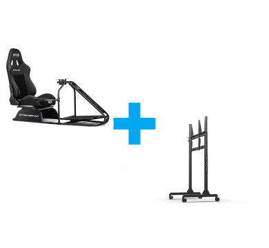 Next Level Racing GTRacer 2.0 Simulator Cockpit + Free Standing Single Monitor Stand