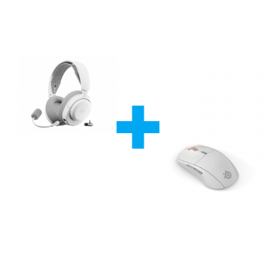 SteelSeries Arctis Nova 3P Wireless - White + SteelSeries Rival 3 Gen 2 Wireless - White