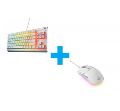 SteelSeries Rival 3 Gen 2 - White + SteelSeries Apex 3 TKL White - Quiet Switch US Layout