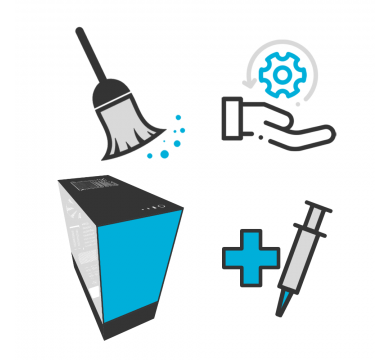 Почистване и профилактика на компютър с включена смяна на термо паста на процесор